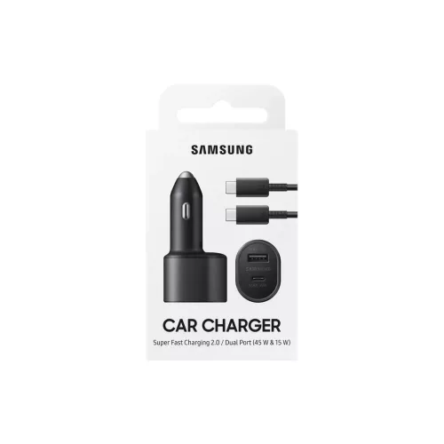 Autós töltő - 25W - USB-C, USB-A +Type-c- fekete - Samsung EP-L5300XBEGEU