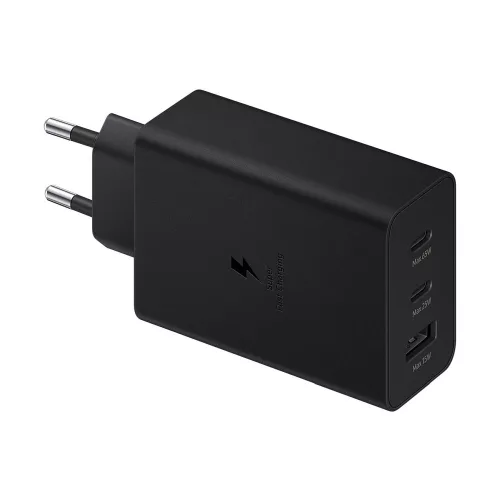 Samsung Trio Hálózati töltő EP-T6530NBE (2xUSB-C,1xUSB-A) 65W Black (fekete)