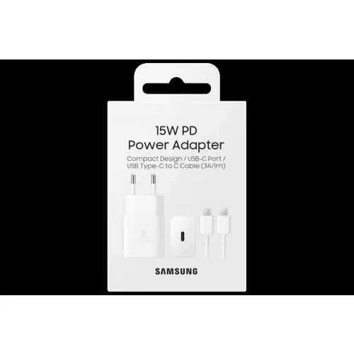 Hálozati adapter - 15W - USB-C - fehér - Samsung T1510XWEGEU
