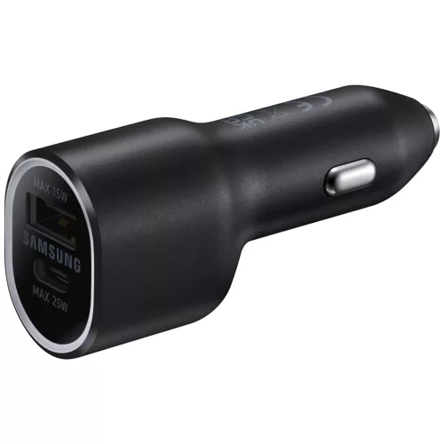 Autós adapter - 25W - USB-C, USB-A - fekete - Samsung EP-L4020NBEGEU