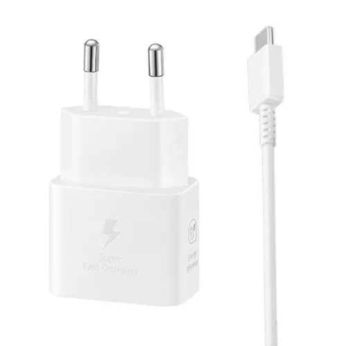 Hálózati töltő, Samsung EP-TA2510 +USB-C/USB-C (fehér)