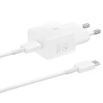 Hálózati töltő, Samsung EP-TA2510 +USB-C/USB-C (fehér)