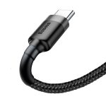Adatkábel - 2M - USB-A - USB-C - szőtt - fekete - Baseus cable Cafule 2A