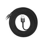 Adatkábel - 2M - USB-A - USB-C - szőtt - fekete - Baseus cable Cafule 2A