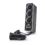 Autós elosztó - 3in1 - 1x USB-A 3x DC 12/24V - fekete - Forever CSS-03