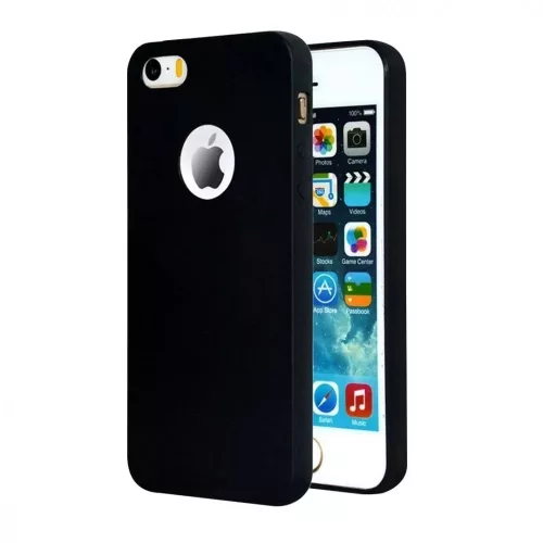 iPhone5 / 5S / SE - Hátlap tok - fekete  - Matt TPU