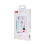 Autós töltő - USB-A + USB-C kábel - 2.1A - fehér - XO-TZ08