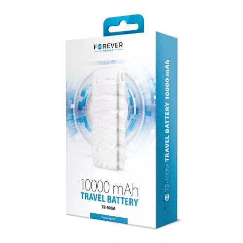 Powerbank - 10000 mAh - fehér - Forever TB-100M