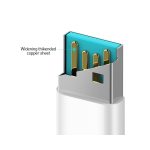 Adatkábel - 1M - USB-A - Lightning - fehér - BWOO X172L - 3A