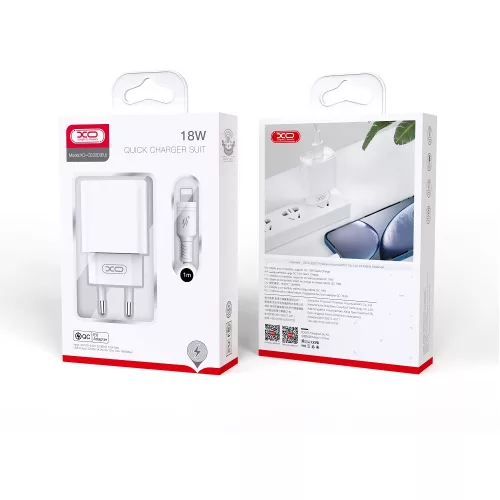 Hálózati töltő - 18W - USB-A + Type-c - fehér - XO CE02D