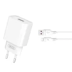 Hálózati töltő - 18W - USB-A + Type-c - fehér - XO CE02D