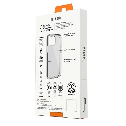 iPhone 7/8/SE 2020/SE 2022 - Hátlap tok - átlátszó - Ugly Rubber Pure