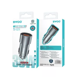 Autós adapter - 38W - USB-A, USB-C - ezüst - BWOO BO-CC73