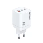Hálózati adapter - 65W - 2xUSB-C, USB-A - fehér - BWOO CDA147PD