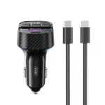 XO - FM transmitter  BCC17 Bluetooth MP3 car charger 30W black (fekete) + Adatkábel USB-C - USB-C