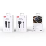 XO - FM transmitter  BCC17 Bluetooth MP3 car charger 30W black (fekete) + Adatkábel USB-C - USB-C