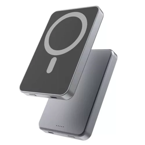 Powerbank - MagSafe - 5000 mAh - szürke - QUALO QMPB5-20-18 - 20W