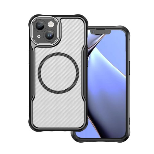 IPhone13 - Hátlap tok MagSafe - fekete - Defender Carbon