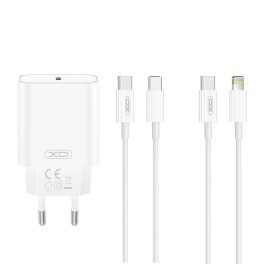   Hálózati tölto - 20W - USB-C + USB-C to Lightning kábel - fehér - XO-CE32