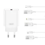 Hálózati tölto - 18W 1x USB-A + USB-A to Lightning kábel - fehér - XO-CE33