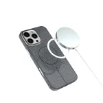 iPhone16 - Hátlap tok MagSafe - fekete - Glitter Thin Mag