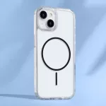 iPhone13 - Hátlapi tok MagSafe - átlátszó-fekete - Anti Shock Thin