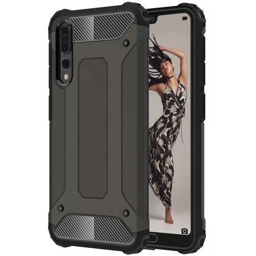 Huawei P20 Pro - Hátlap tok - fekete - Techsuit Hybrid Armor