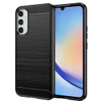 Techsuit - Hátlap tok - Carbon Szilikon - Samsung Galaxy A34 5G - Black (fekete)