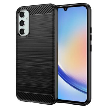   Techsuit - Hátlap tok - Carbon Szilikon - Samsung Galaxy A34 5G - Black (fekete)