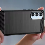 Techsuit - Hátlap tok - Carbon Szilikon - Samsung Galaxy A34 5G - Black (fekete)