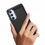Techsuit - Hátlap tok - Carbon Szilikon - Samsung Galaxy A34 5G - Black (fekete)