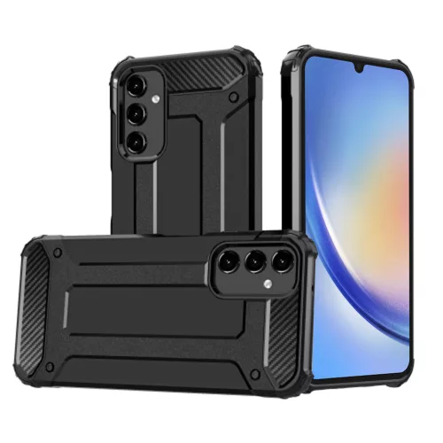 Techsuit - Hátlap tok - Hybrid Armor - Samsung Galaxy A34 5G - Black (fekete)