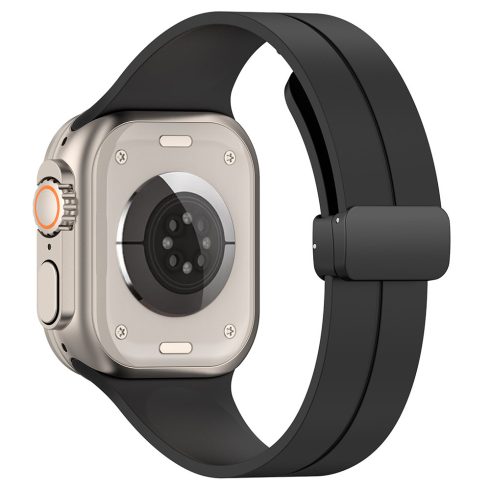 Techsuit - Watchband (W011) - Apple Watch 1/2/3/4/5/6/7/8/9/10/SE/SE 2/Ultra/Ultra 2 (42/44/45/46/49mm) - Black (fekete)