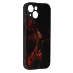 iPhone15 - Hátlap tok - piros-fekete - mintás - Techsuit Glaze