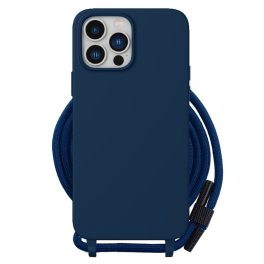   iPhone15 Pro - Hátlap tok - kék - Techsuit Crossbody Lanyard