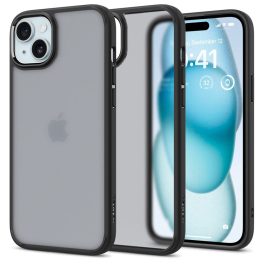   iPhone15 - Hátlap tok - fekete - átlátszó - Spigen Ultra Hybrid
