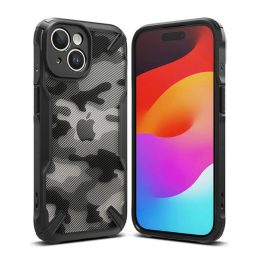   iPhone15 - Hátlap tok - terepmintás - Ringke Fusion X Design
