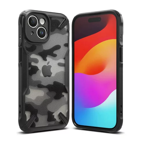 iPhone15 - Hátlap tok - terepmintás - Ringke Fusion X Design