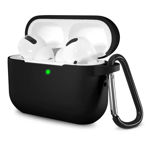 Techsuit - Szilikon tok - for AirPods Pro 1 / 2, Smooth Ultrathin Material - Black (fekete)