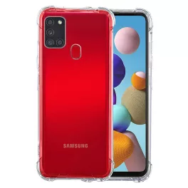   Samsung A21s - Hátlap tok - átlátszó - Techsuit Shockproof Clear Sil