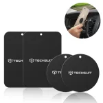 Techsuit - (4 db) Fém lap (MP04) - Matt  3M Ragasztó - Black (fekete)