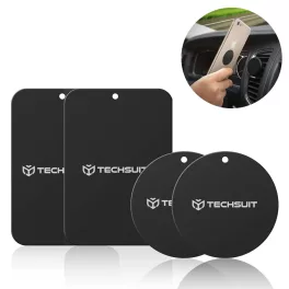   Techsuit - (4 db) Fém lap (MP04) - Matt  3M Ragasztó - Black (fekete)