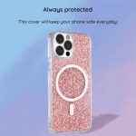 iPhone15 Pro - Hátlap tok MagSafe - lila - csillámos - Techsuit Sparkly Gli