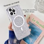 iPhone15 Pro - Hátlap tok MagSafe - lila - csillámos - Techsuit Sparkly Gli