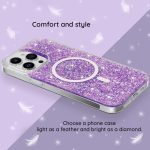 iPhone15 Pro - Hátlap tok MagSafe - lila - csillámos - Techsuit Sparkly Gli