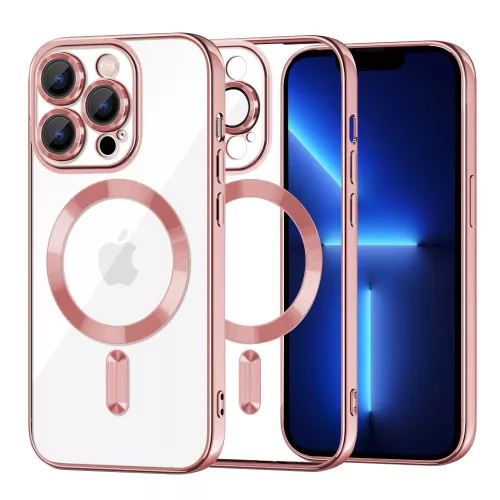 iPhone12 Pro - Hátlap tok MagSafe - rózsaszín - Techsuit Luxury Crystal