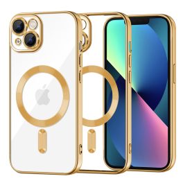   iPhone 13 - Hátlap tok MagSafe - átlátszó-arany - Luxury Crystal MagSafe