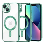 iPhone 13 - Hátlap tok MagSafe - átlátszó-zöld - Luxury Crystal MagSafe