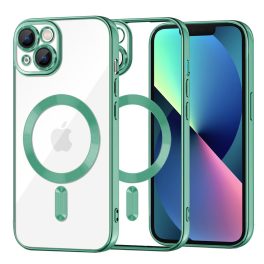   iPhone 13 - Hátlap tok MagSafe - átlátszó-zöld - Luxury Crystal MagSafe