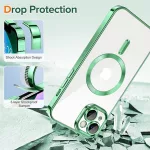 iPhone 13 - Hátlap tok MagSafe - átlátszó-zöld - Luxury Crystal MagSafe